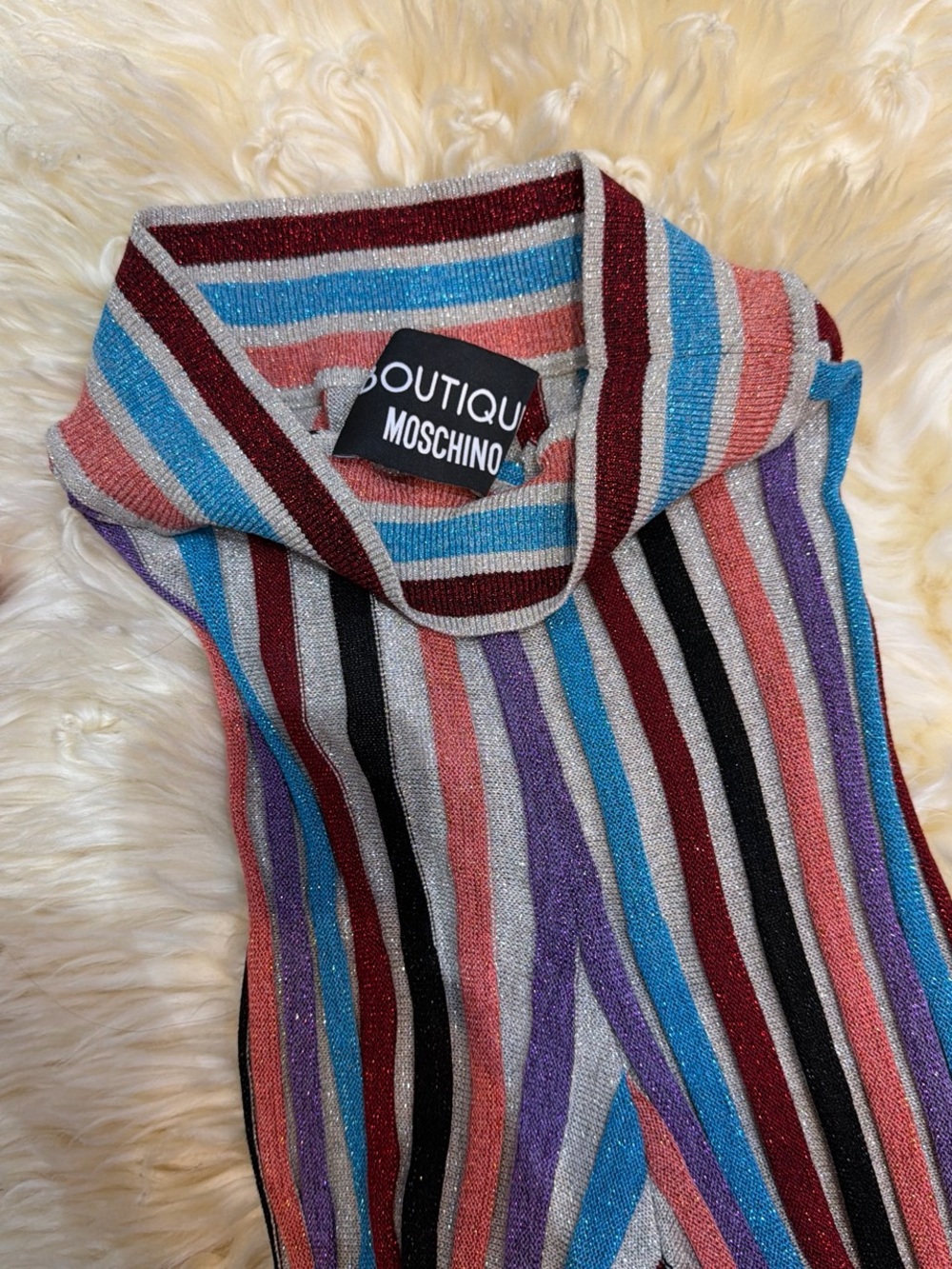 Love Moschino Multicolor Metallic Stripe Knit Top